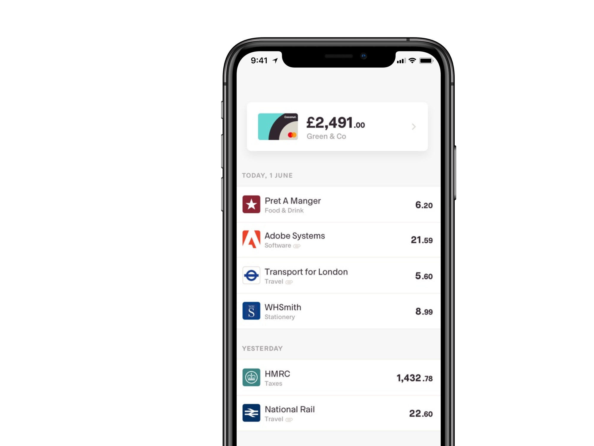 Coconut app interface